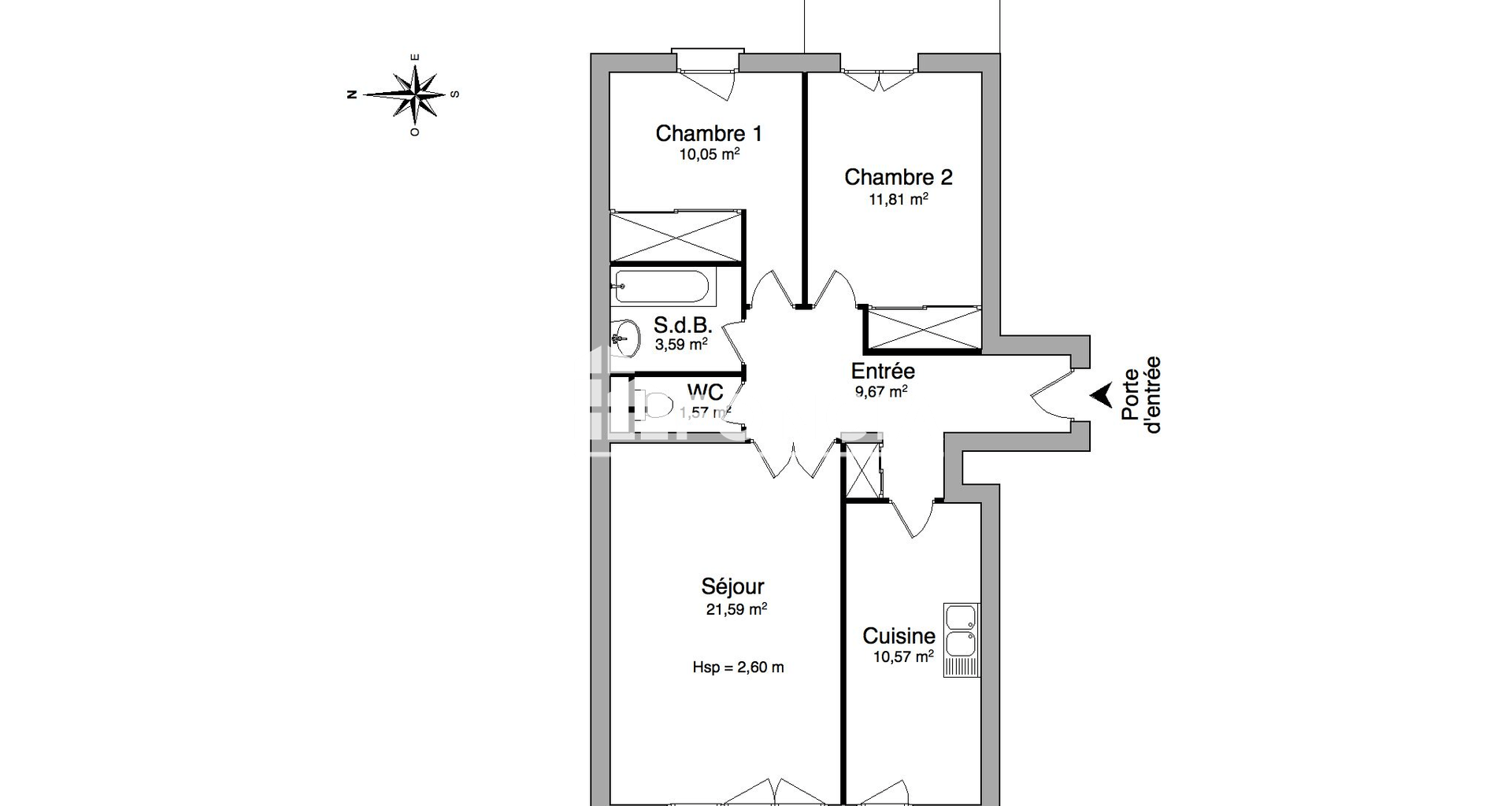 Appartement 3 pièces (68.85 m²) à louer - Clermont-ferrand (63000)
