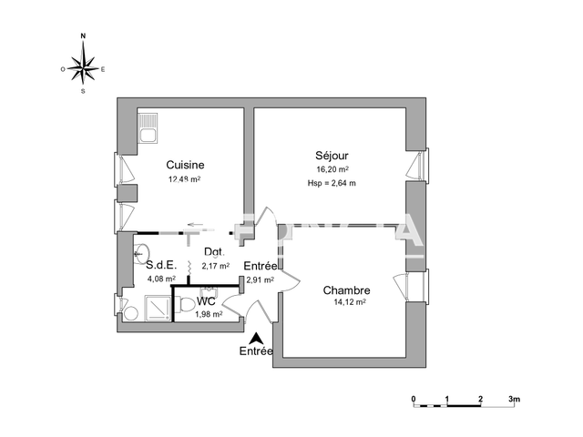 Appartement 2 pièces (52.83 m²) à louer - Bischheim (67800)