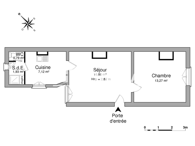 Appartement meublé 2 pièces (40.5 m²) à louer - Charleville-mézières (08000)