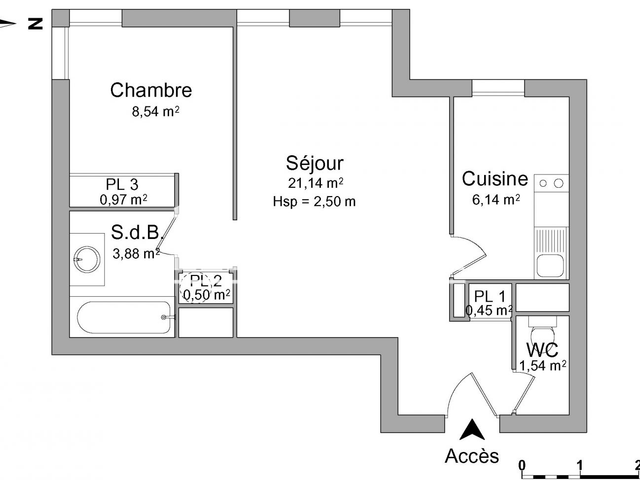 Appartement 2 pièces (43.16 m²) à louer - Le Mans (72000)