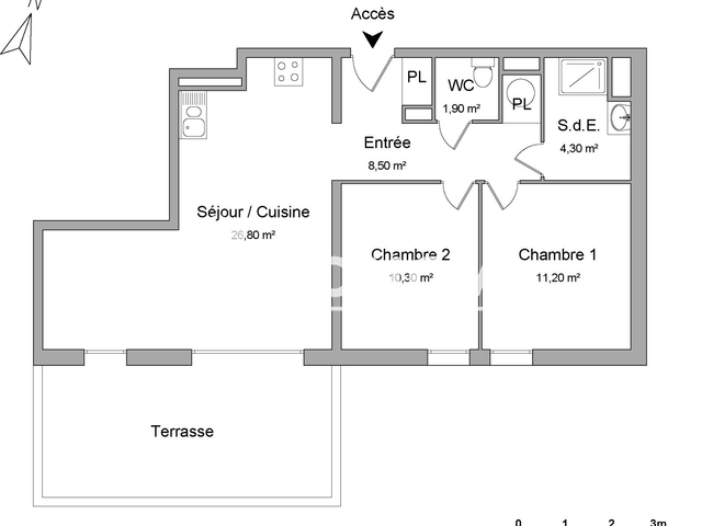 Appartement 3 pièces (63 m²) à louer - Perpignan (66000)