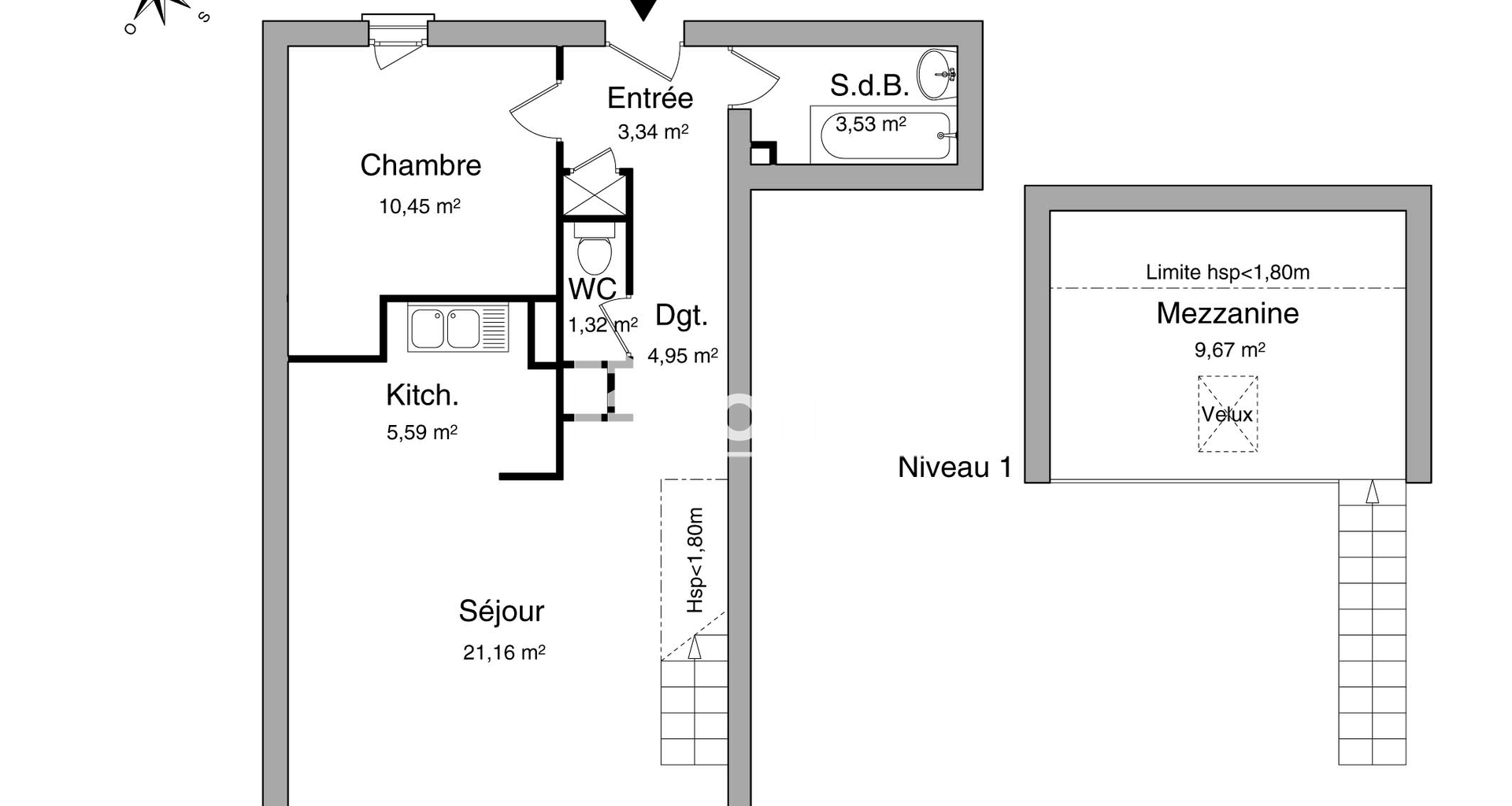 Appartement 3 pièces (60.01 m²) à louer - Nancy (54000)