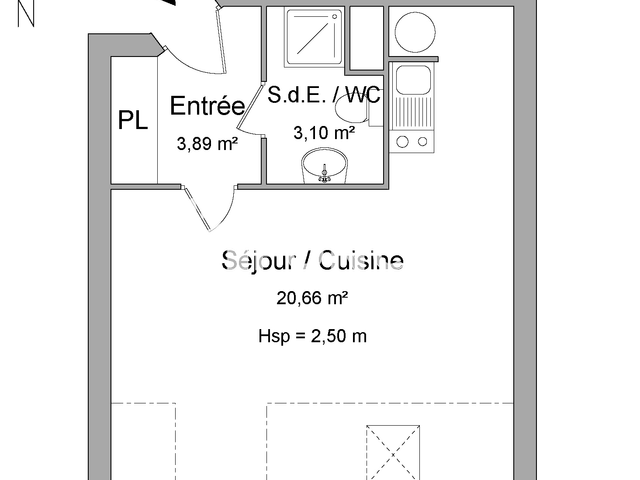 Studio (27.65 m²) à louer - Le Mans (72000)