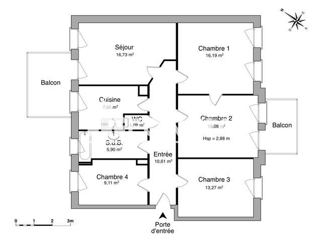 Appartement 5 pièces (95.62 m²) à louer - Strasbourg (67000)