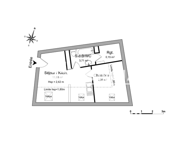 Appartement 2 pièces (18.65 m²) à louer - Rochefort Sur Loire (49190)