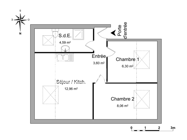 Appartement 3 pièces (35.73 m²) à louer - Charleville Mezieres (08000)