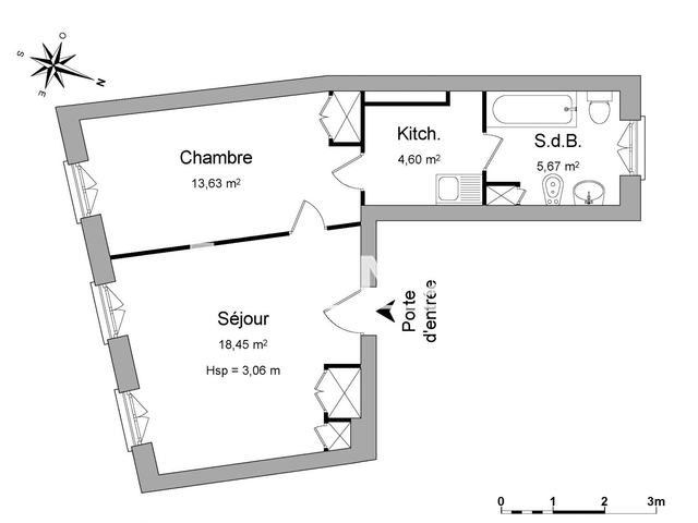 Appartement 2 pièces (42.35 m²) à louer - Metz (57000)