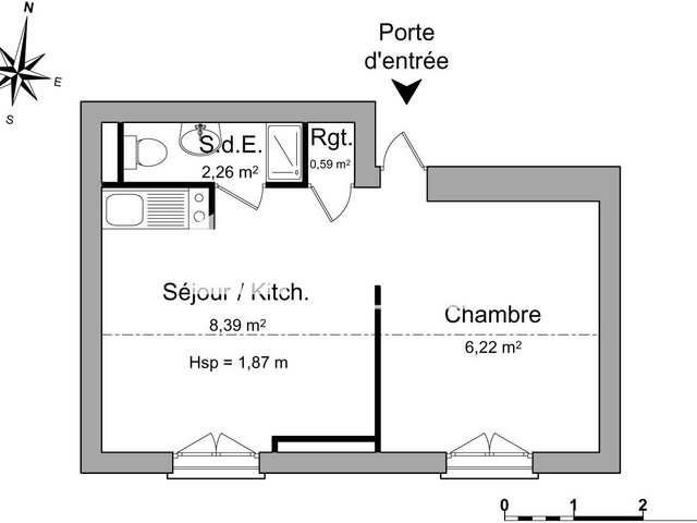 Appartement 2 pièces (17.46 m²) à louer - Laxou (54520)