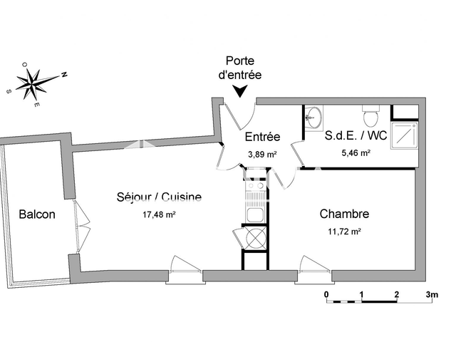 Appartement 2 pièces (38.55 m²) à louer - Angers (49100)