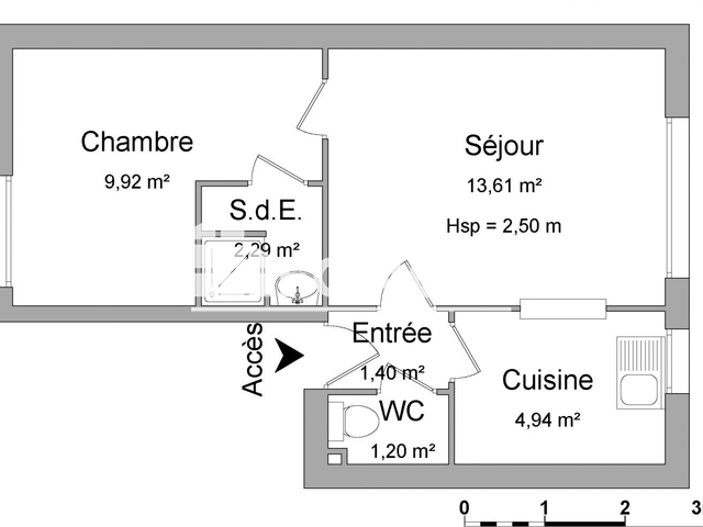 Appartement 2 pièces (33.36 m²) à louer - Le Mans (72000)
