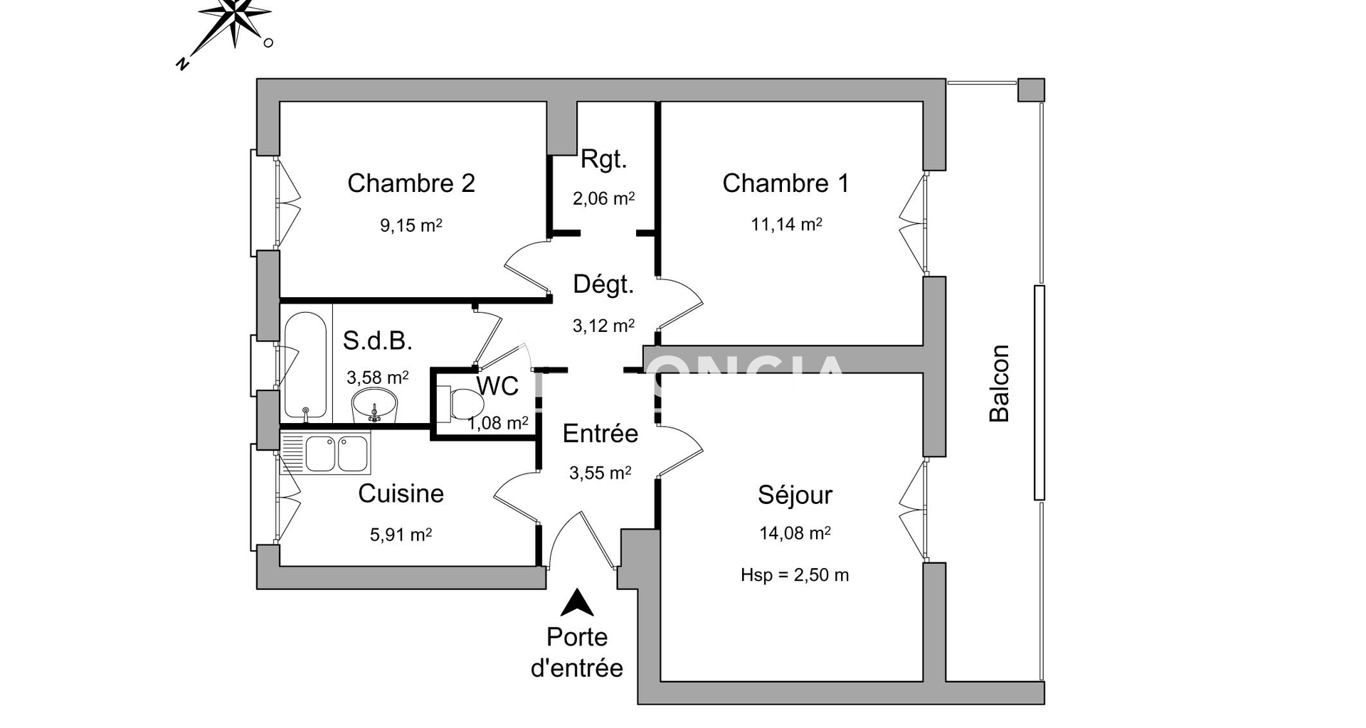 Appartement 3 pièces (53.67 m²) à louer - Vandœuvre-lès-nancy (54500)
