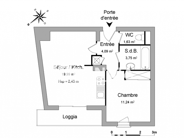 Appartement 2 pièces (40.7 m²) à louer - Perpignan (66000)