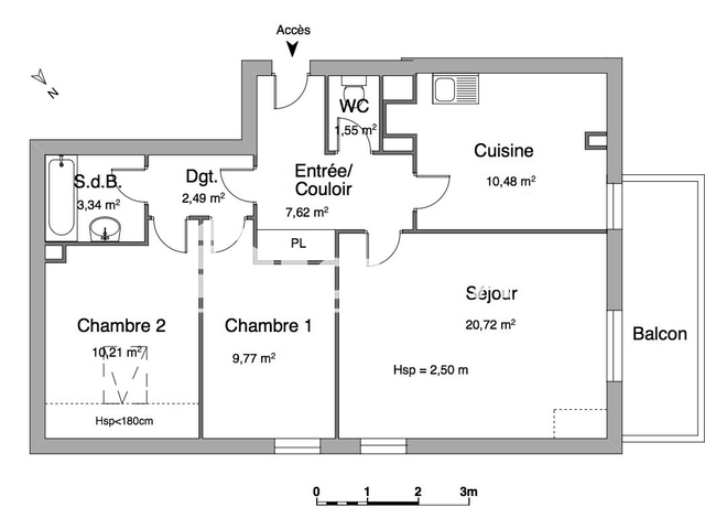 Appartement 3 pièces (66.18 m²) à louer - Schiltigheim (67300)