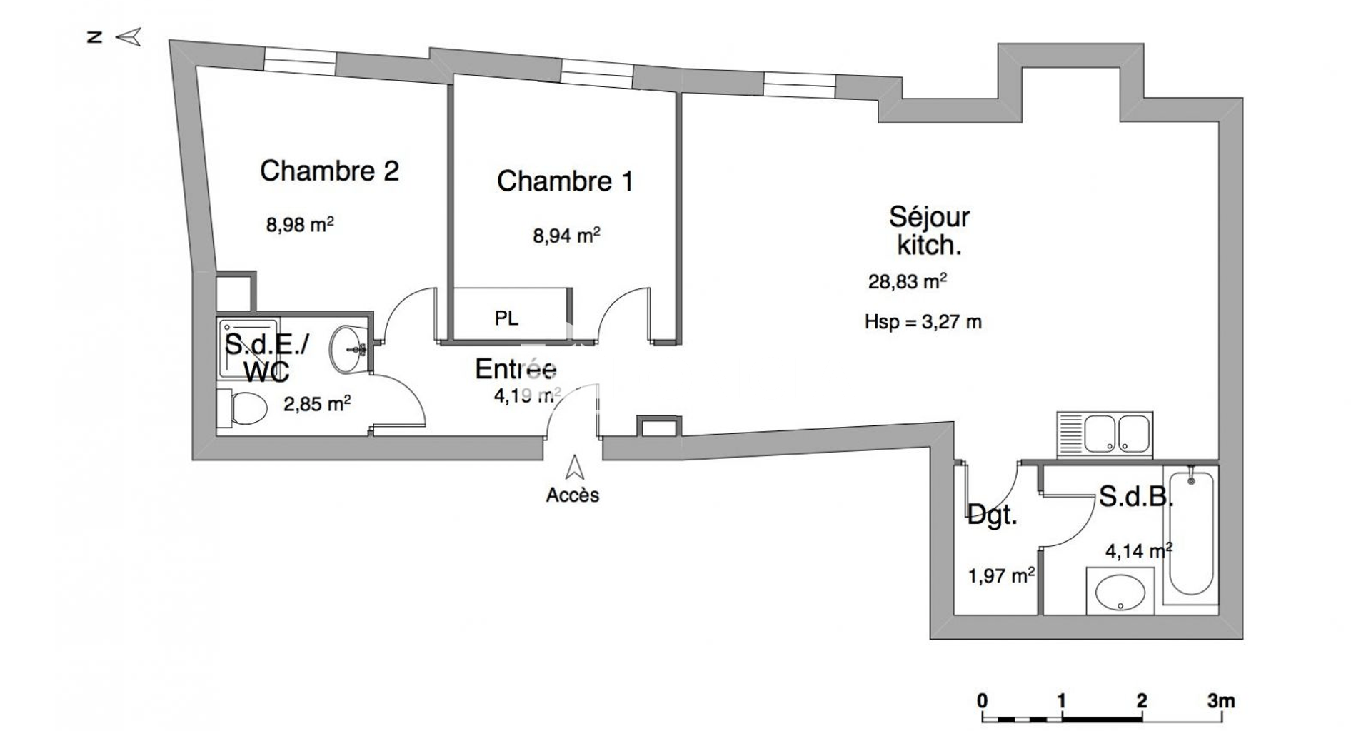 Appartement 3 pièces (59.9 m²) à louer - Clermont-ferrand (63000)