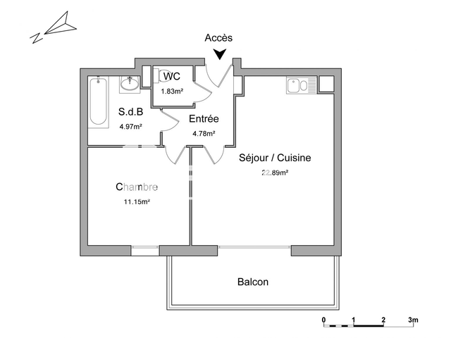 Appartement 2 pièces (45.62 m²) à louer - Strasbourg (67100)