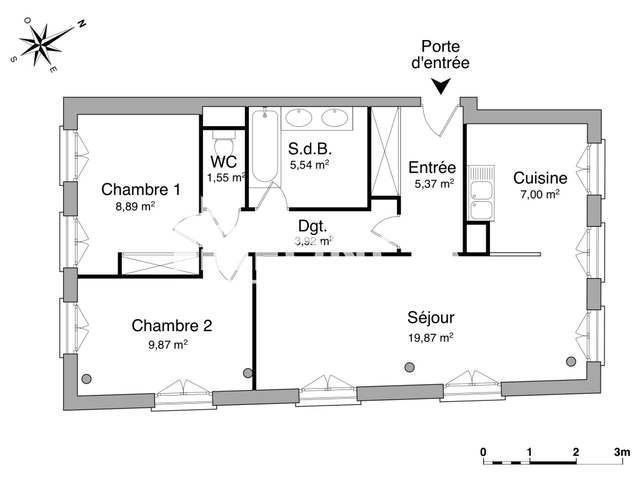 Appartement 3 pièces (62.01 m²) à louer - Sedan (08200)