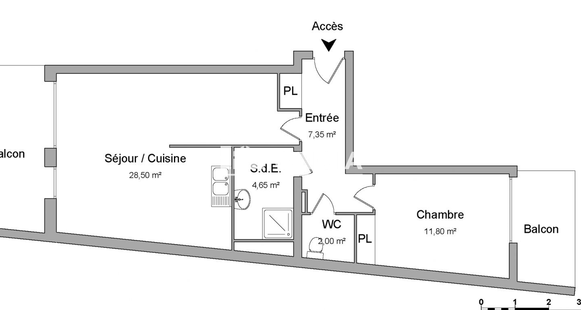 Appartement 2 pièces (54.3 m²) à louer - Metz (57000)