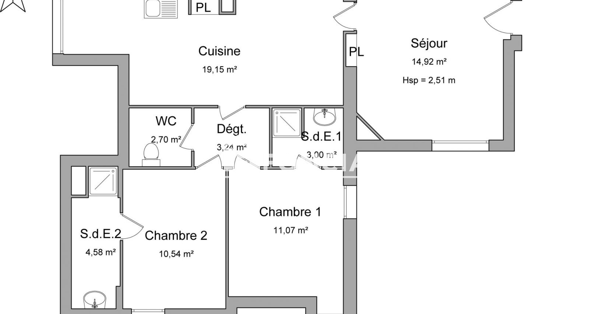Appartement 3 pièces (69.2 m²) à louer - Clermont-ferrand (63100)