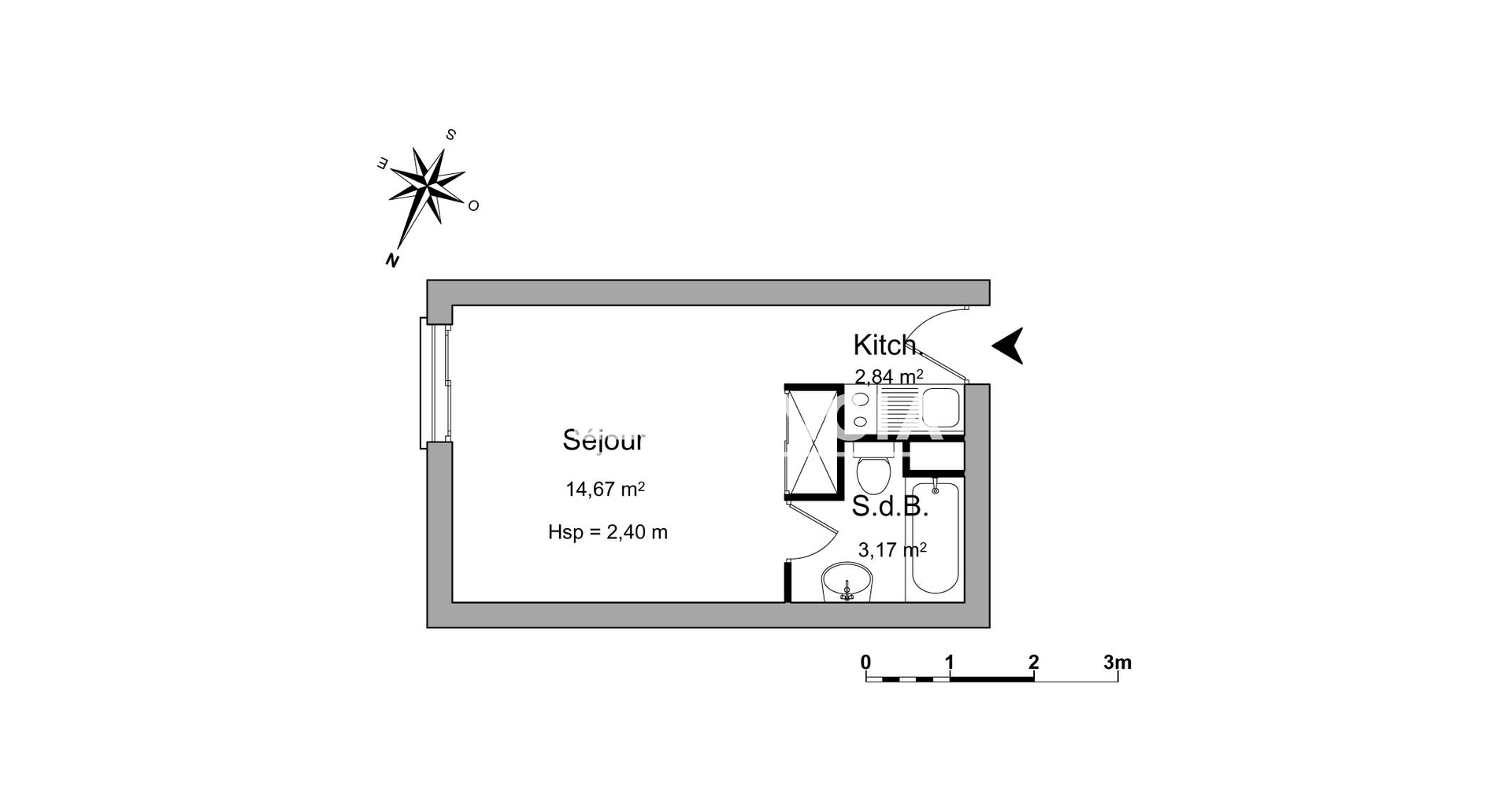 Studio (20.68 m²) à louer - Villers-lès-nancy (54600)