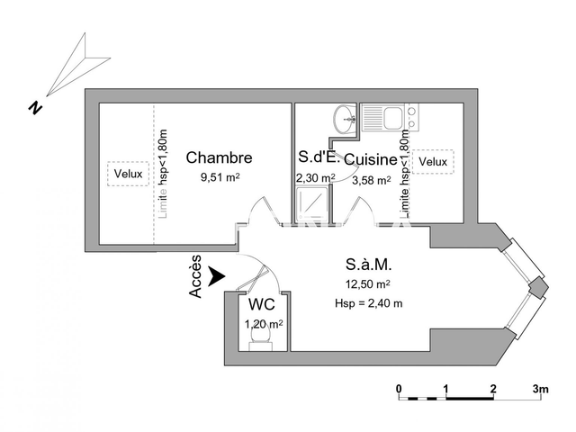 Appartement 2 pièces (29.09 m²) à louer - Rethel (08300)