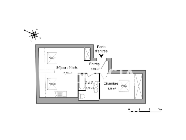 Appartement 2 pièces (33.22 m²) à louer - Nancy (54000)
