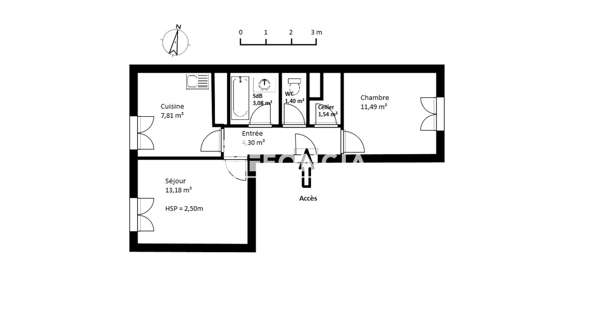 Appartement 2 pièces (42.8 m²) à louer - Clermont-ferrand (63000)