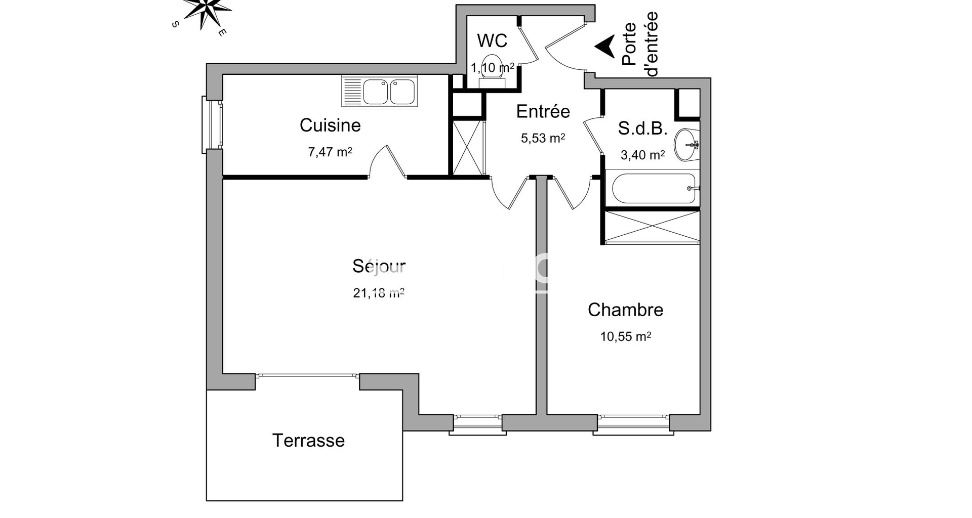 Appartement 2 pièces (49.23 m²) à louer - Jarville-la-malgrange (54140)