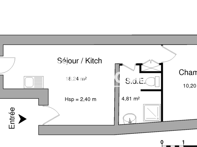 Appartement 2 pièces (33.25 m²) à louer - Laval (53000)