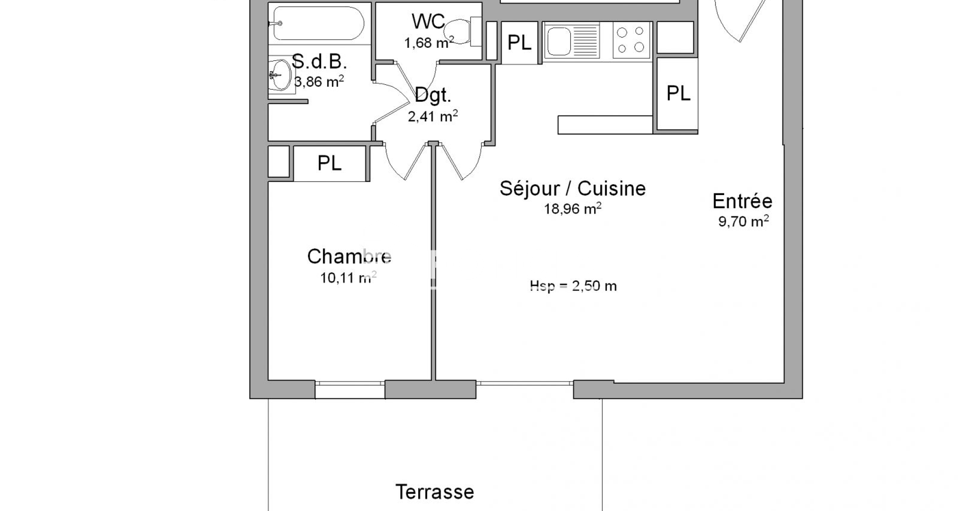 Appartement 2 pièces (46.72 m²) à louer - Metz (57070)