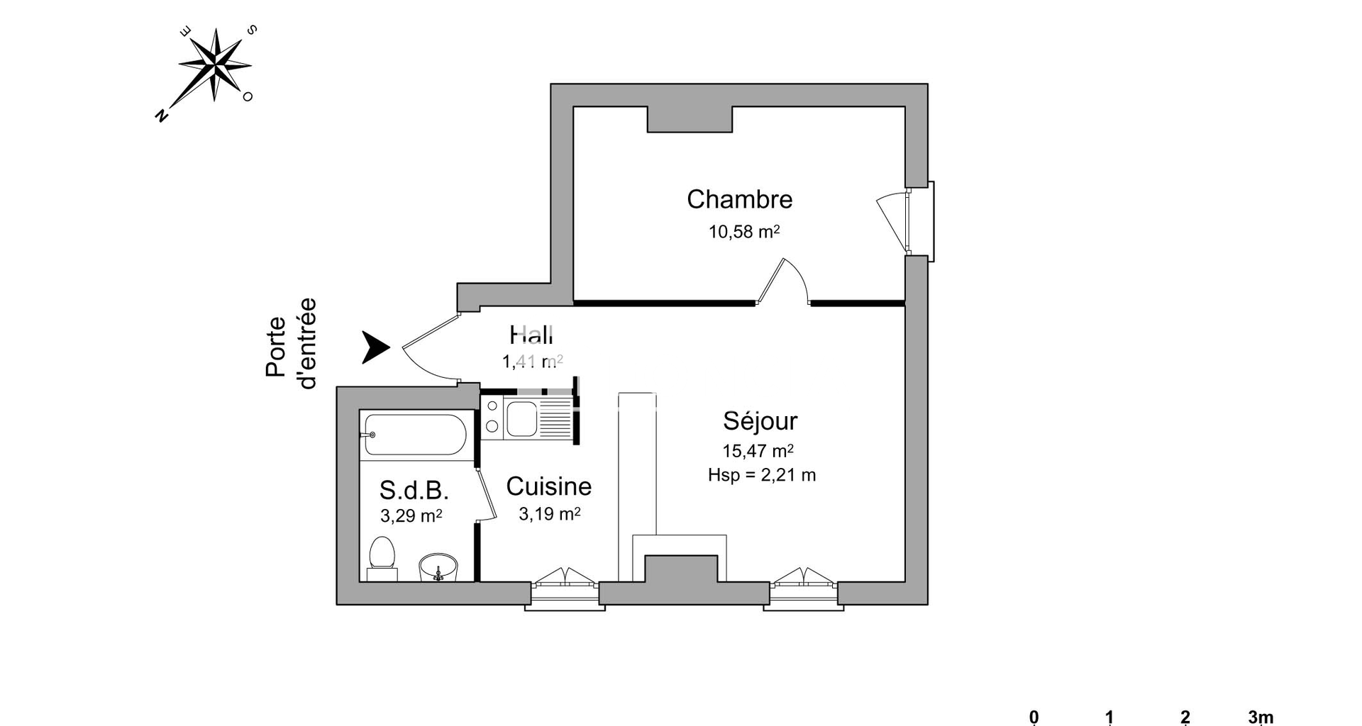 Appartement 2 pièces (33.94 m²) à louer - Nancy (54000)
