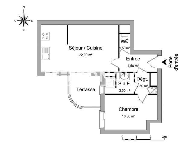 Appartement meublé 2 pièces (44.5 m²) à louer - Montreuil-juigné (49460)