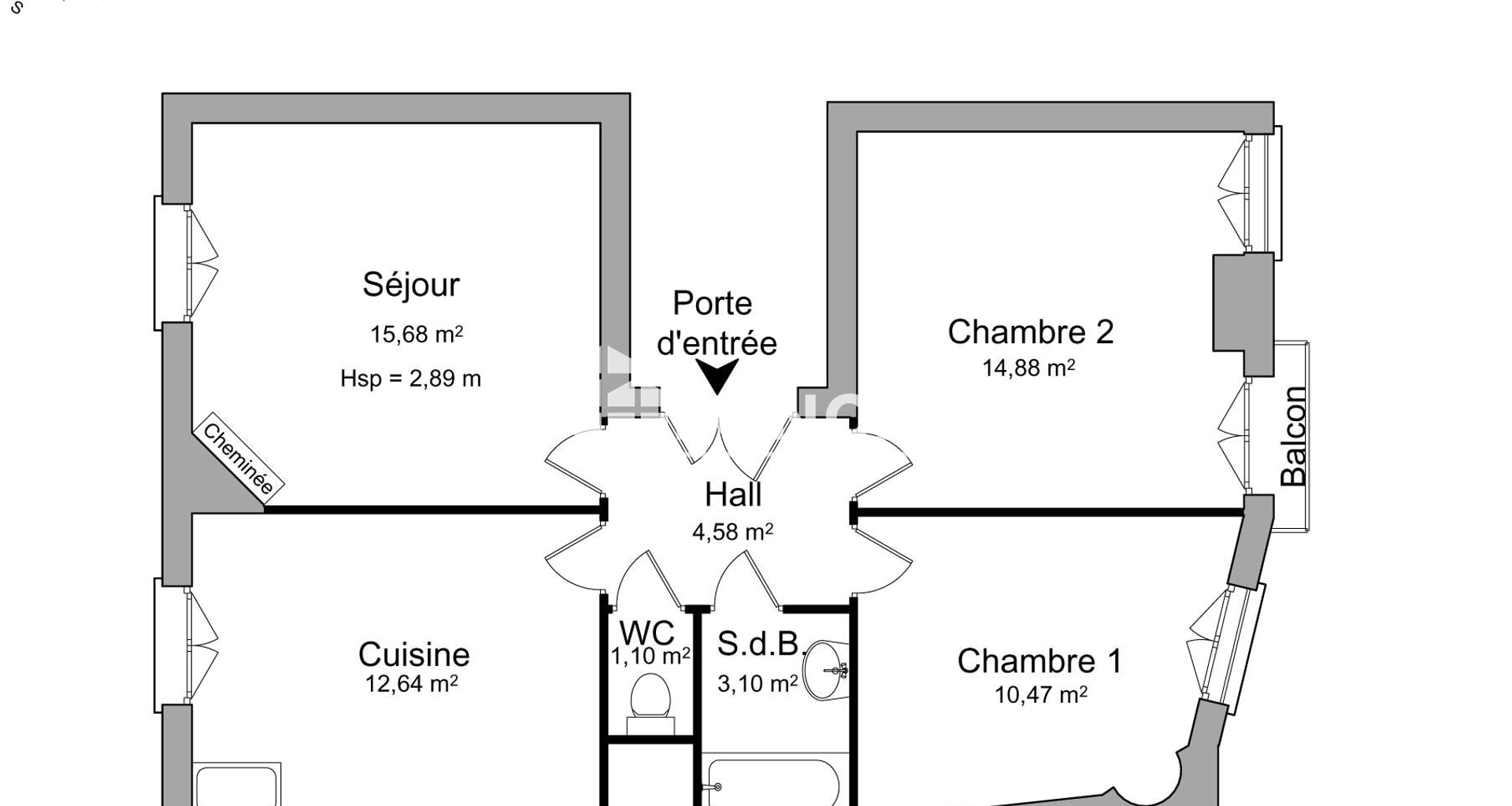 Appartement 3 pièces (62.45 m²) à louer - Nancy (54000)