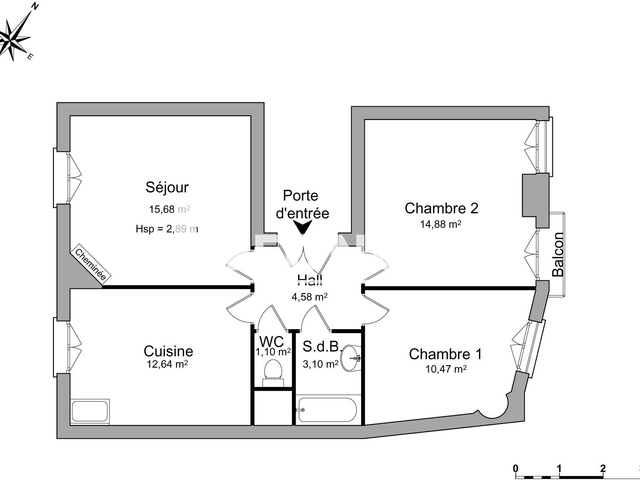 Appartement 3 pièces (62.45 m²) à louer - Nancy (54000)