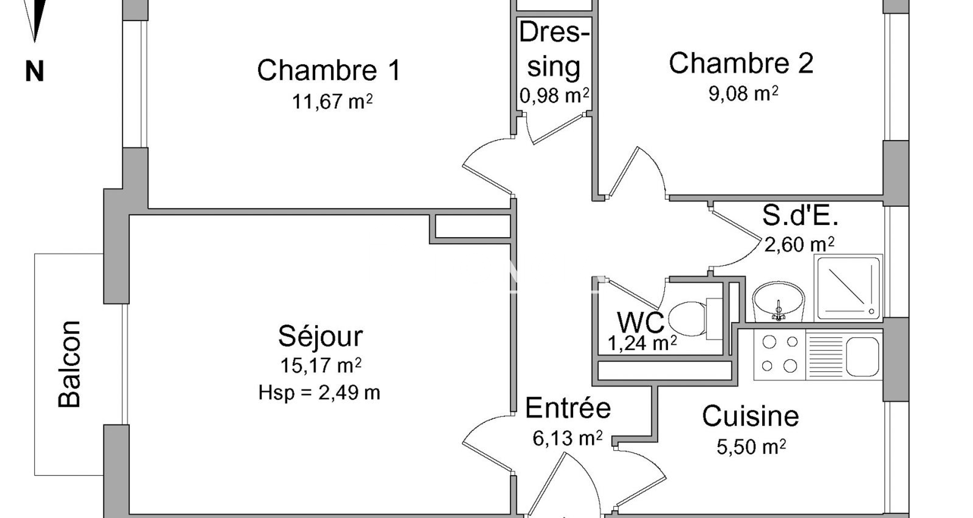 Appartement 3 pièces (52.37 m²) à louer - Dijon (21000)