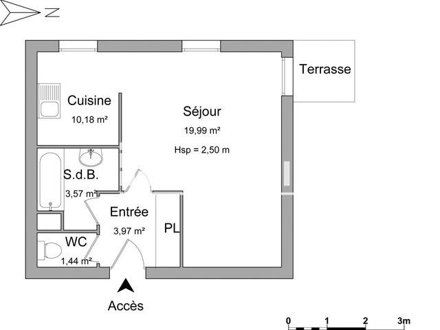 Studio (39.15 m²) à louer - Metz (57000)