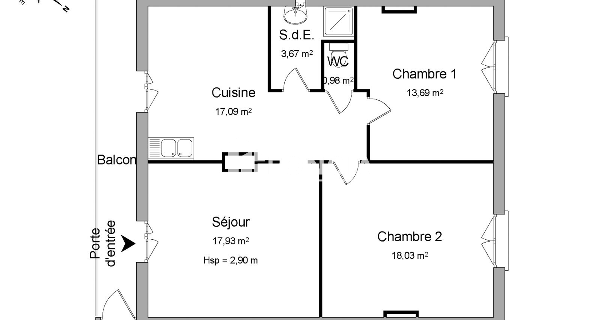 Appartement 3 pièces (65.47 m²) à louer - Fraisses (42490)
