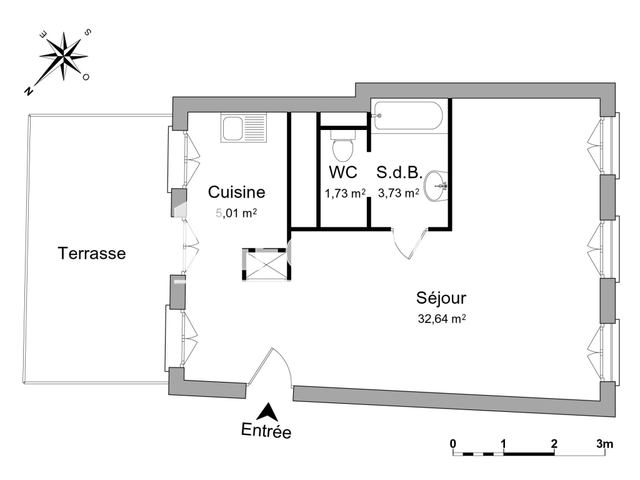 Studio (43.11 m²) à louer - Metz (57000)