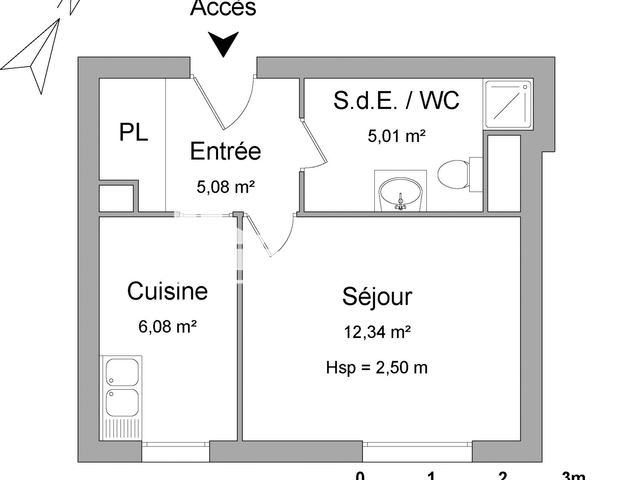 Studio (28.51 m²) à louer - Chenove (21300)