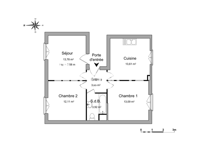 Appartement 3 pièces (60.16 m²) à louer - Laxou (54520)