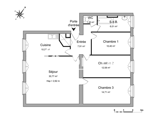 Appartement 4 pièces (93.95 m²) à louer - Saint-etienne (42100)