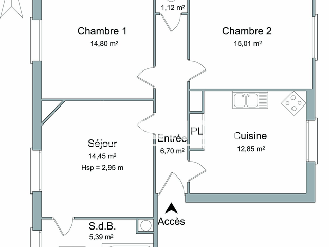 Appartement 3 pièces (39 m²) à louer - Vandeouvre Les Nancy (54500)