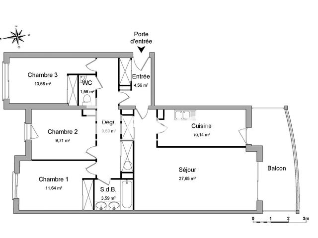 Appartement 4 pièces (89.12 m²) à louer - Angers (49000)
