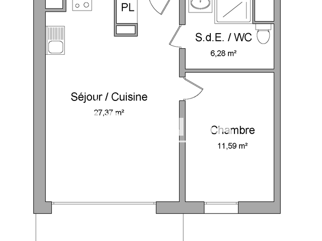 Appartement 2 pièces (45.37 m²) à louer - Haguenau (67500)
