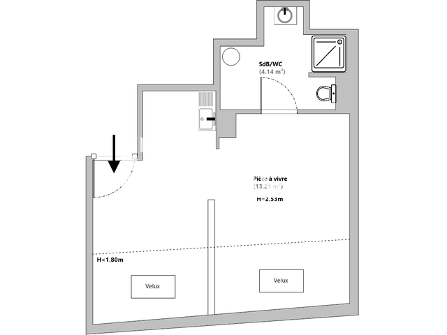 Studio (17.35 m²) à louer - Mulhouse (68100)