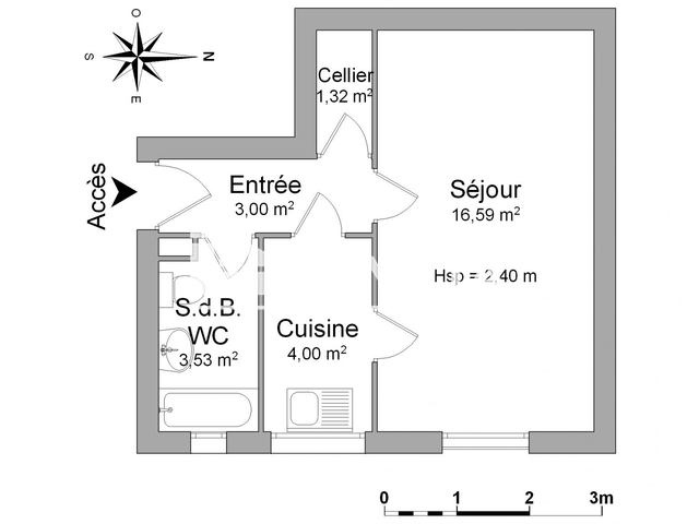 Studio (28.44 m²) à louer - Villers Les Nancy (54600)