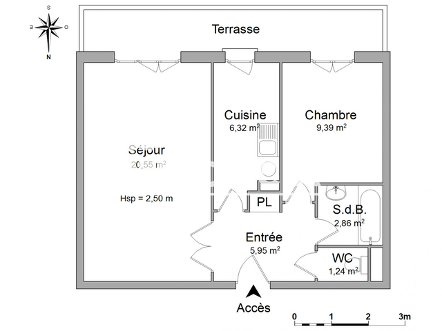 Appartement 2 pièces (46.55 m²) à louer - Villers Les Nancy (54500)