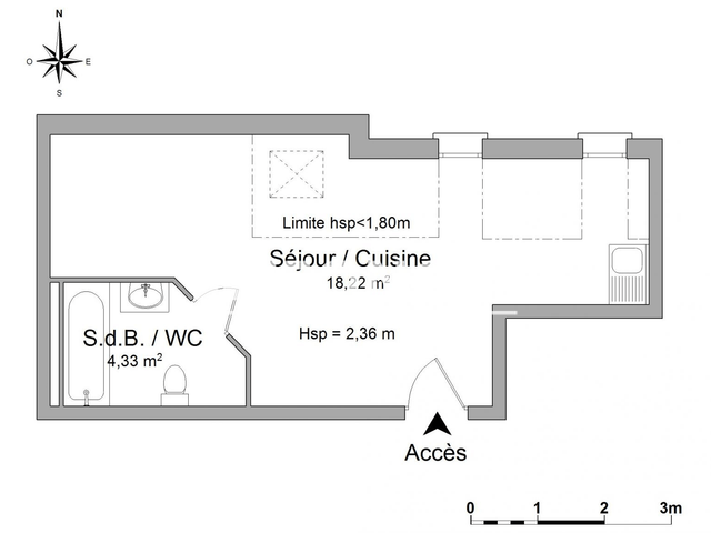 Studio (22.55 m²) à louer - Strasbourg (67000)
