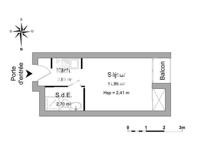 Studio meublé (18.54 m²) à louer - Perpignan (66000)