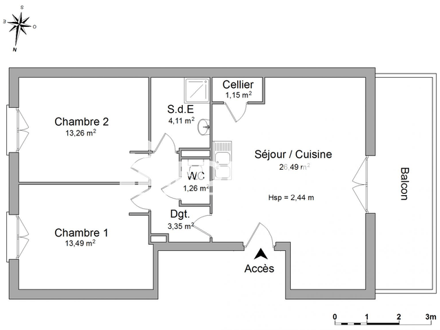 Appartement 3 pièces (63.11 m²) à louer - Canet En Roussillon (66140)