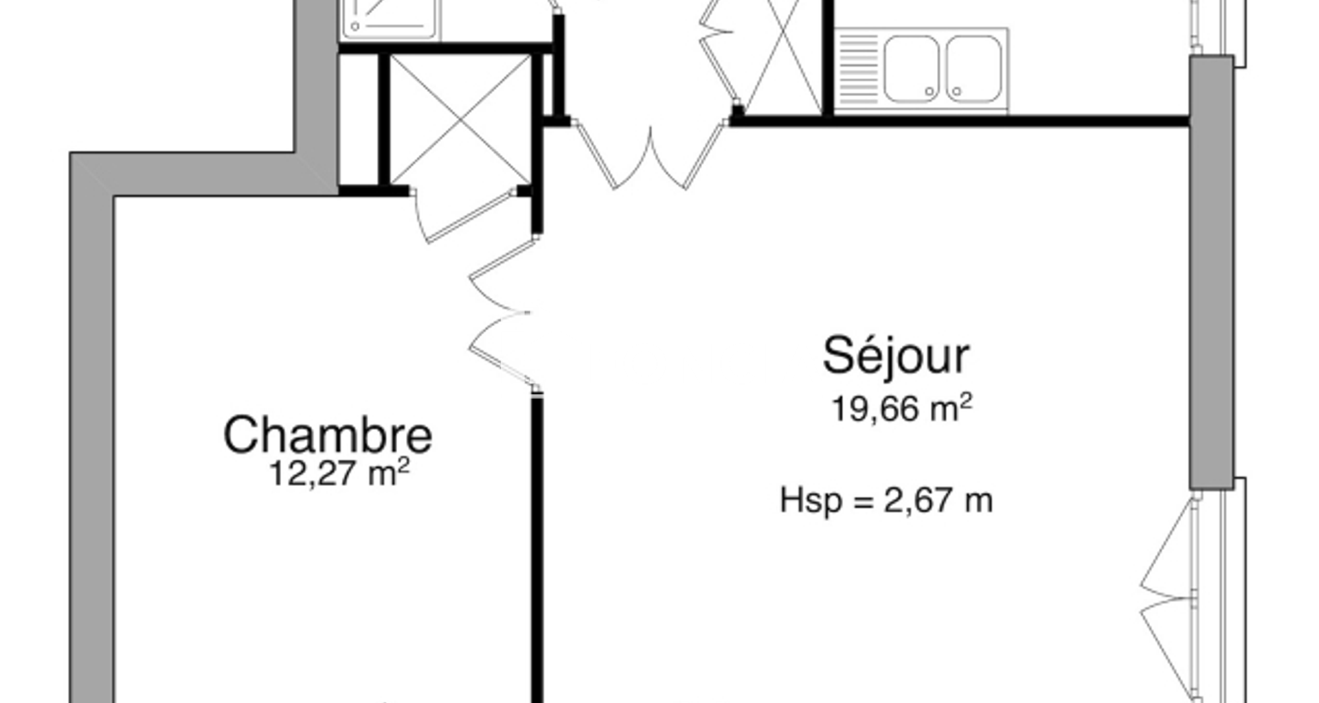 Appartement 2 pièces (43.9 m²) à louer - Chamalières (63400)